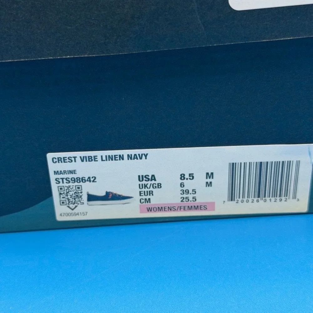 Sperry Crest Vibe Linen Navy STS98642 8.5W